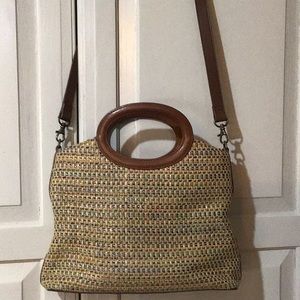 Woven and leather Fossil purse